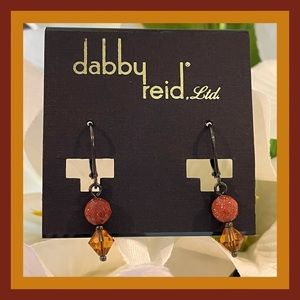 DABBY REID PIERCED DROP AMBER EARRINGS